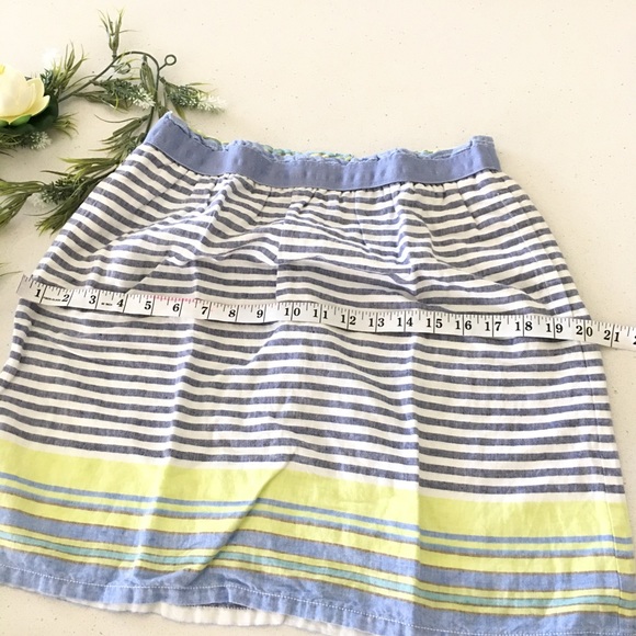 Summer linen stripe nautical pocket skirt small - Picture 5 of 5